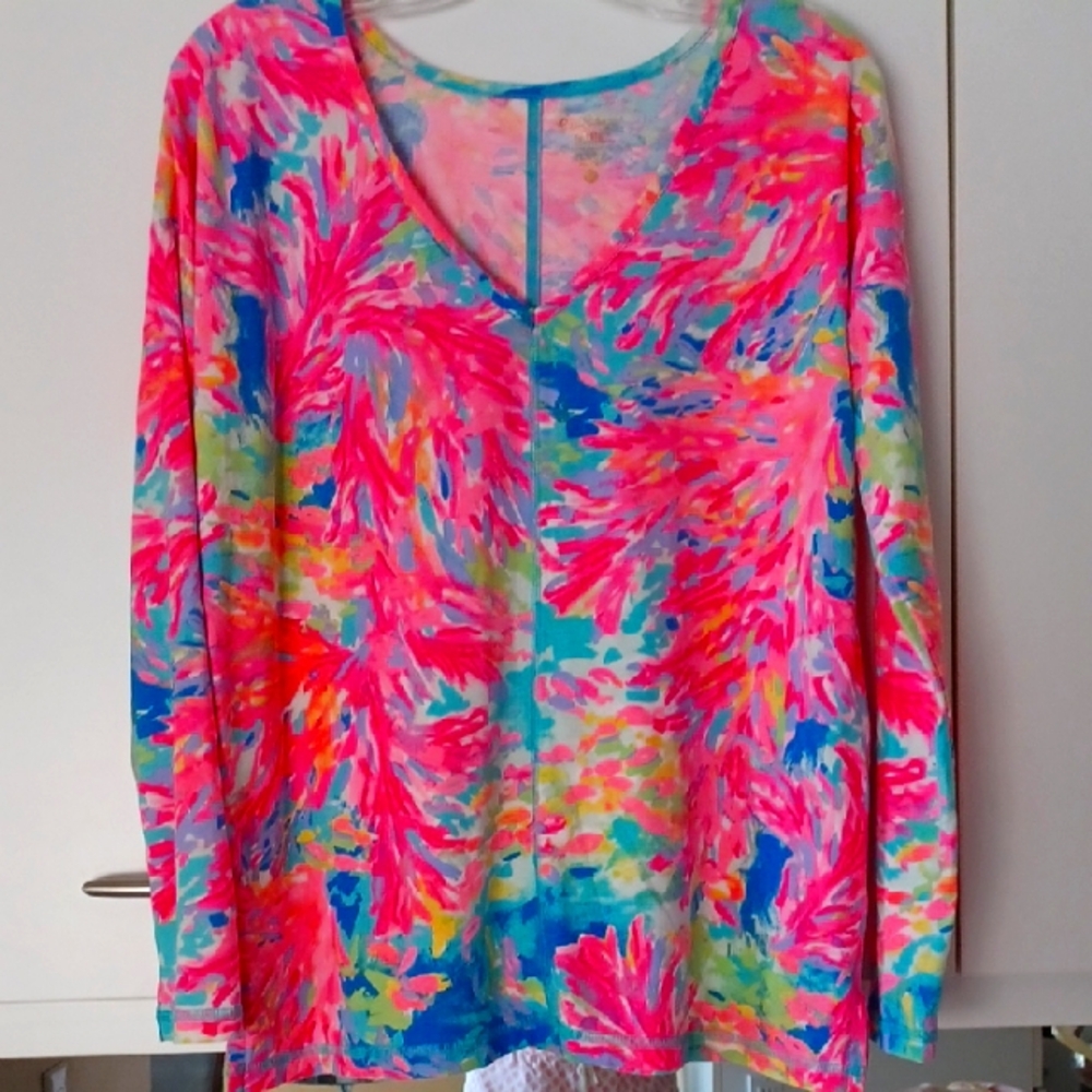 Vibrant Multicolor Lilly Pulitzer Women's Long Sleeve Swing Tunic